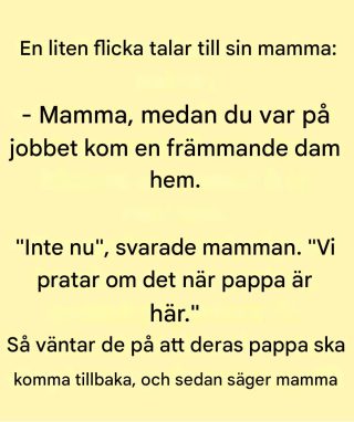 Stundens skämt: En liten flicka pratar med sin mamma