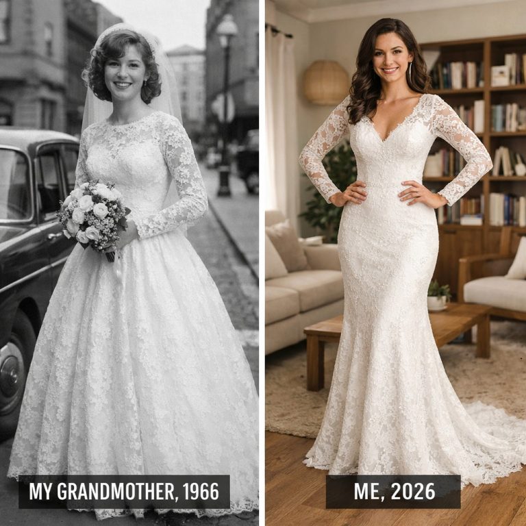 Decidí usar el vestido de novia de mi abuela en su honor, pero mientras lo alteraba, descubrí una nota oculta que revelaba una verdad desgarradora sobre mis padres.