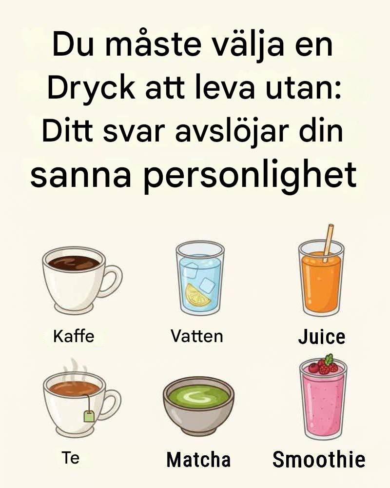Du måste välja en dryck att leva utan: Ditt svar avslöjar din sanna personlighet