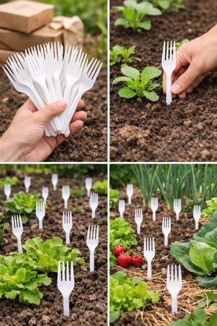 Plastgafflar i grönsakslandet: alla trädgårdsmästare gör det – anledningen är genial.