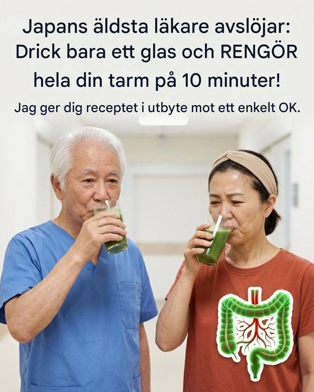 Japansk juice för att avgifta tjocktarmen och minska uppblåsthet.