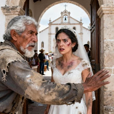 Le prohibí la entrada a mi boda porque sus harapos ensuciaban la alfombra roja, sin saber que minutos después, mi propio novio detendría la ceremonia para arrodillarse ante él.
