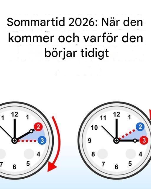 Sommartid träder i kraft tidigare år 2026 än tidigare år. Här är när tidsomställningen träder i kraft.
