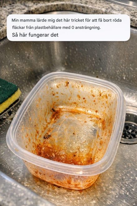 Min mamma lärde mig detta trick för att få röda fläckar av plastbehållare med 0 ansträngning. Så här fungerar det