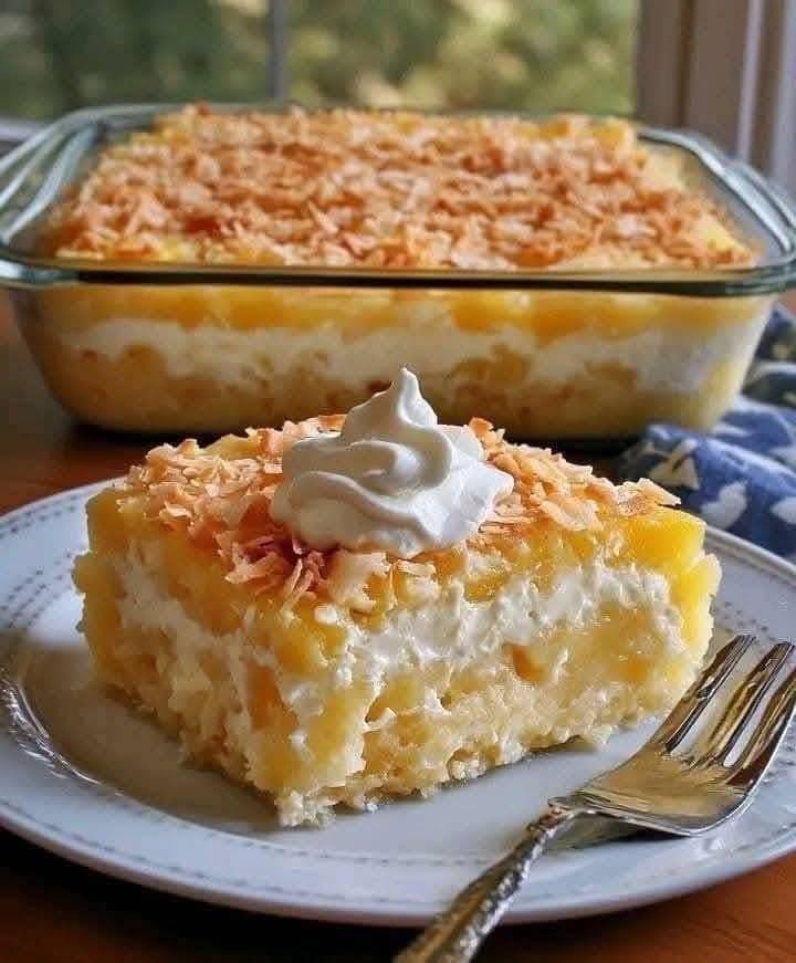 Drömkaka med ananas och kokos