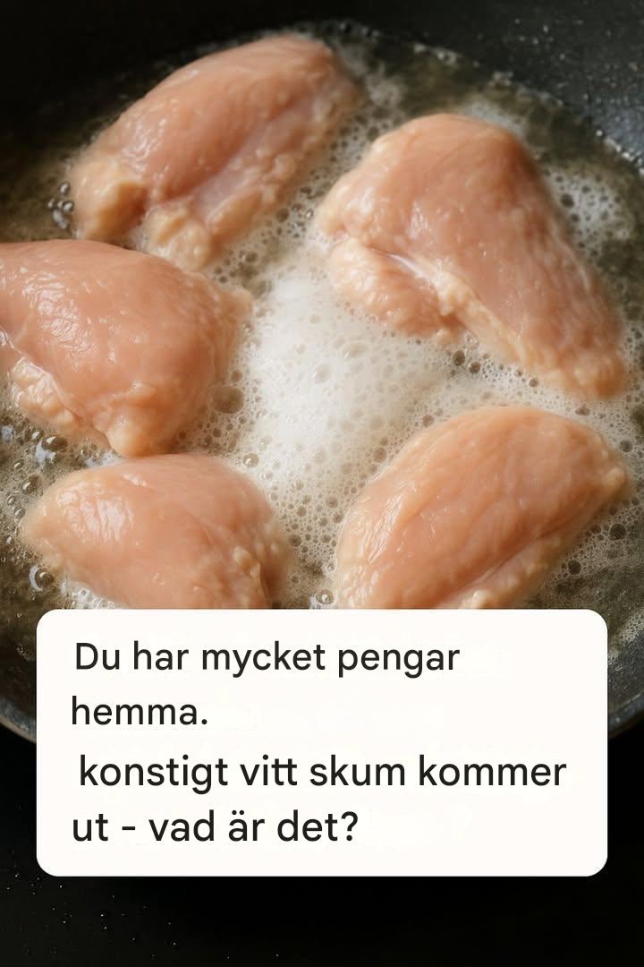 Min kyckling producerar ett konstigt vitt skum under tillagningen – vad är det?