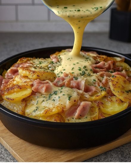 Potatisgratäng med skinka