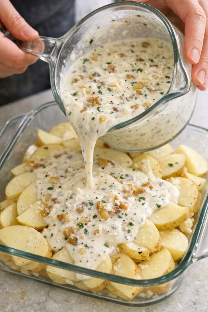 Krämiga bakade potatisar