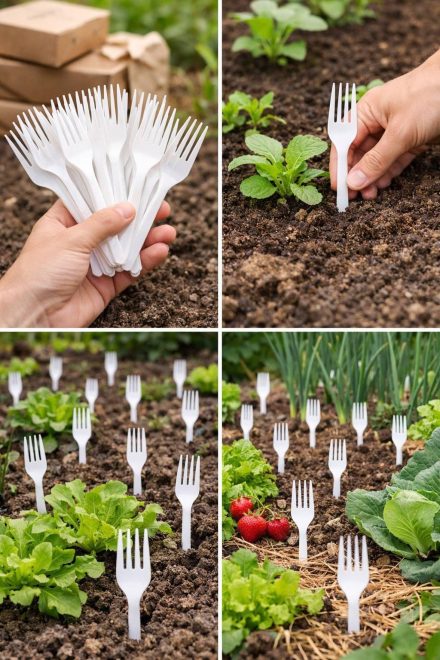 Plastgafflar i grönsakslandet: alla trädgårdsmästare gör det – anledningen är genial.