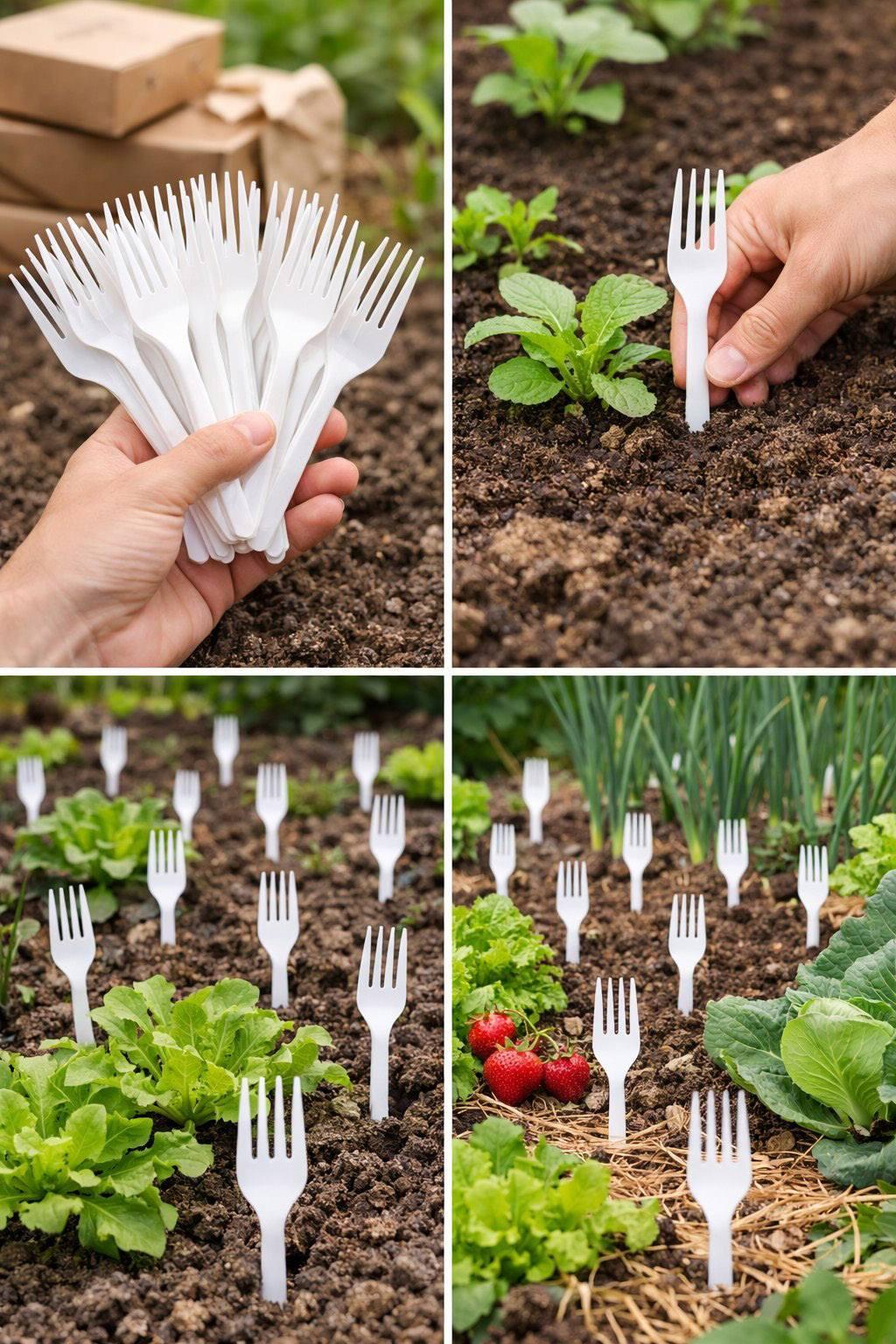Plastgafflar i grönsakslandet: alla trädgårdsmästare gör det – anledningen är genial.