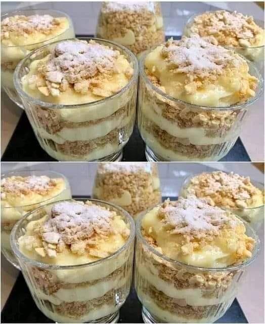När jag är lat gör jag alltid den här efterrätten. “Napoleon i glas”: du behöver bara slicka dig om fingrarna. Ät upp på 2 minuter