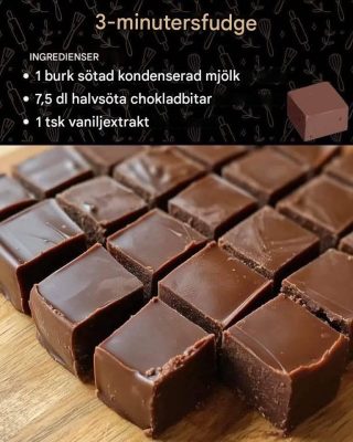 Snabbt och enkelt 3-minuters fudge-recept