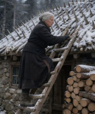 En äldre kvinna tillbringade hela sommaren och hösten med att laga vassa träpålar över sitt tak. Grannarna var övertygade om att hon hade förlorat förståndet … tills vintern äntligen kom.