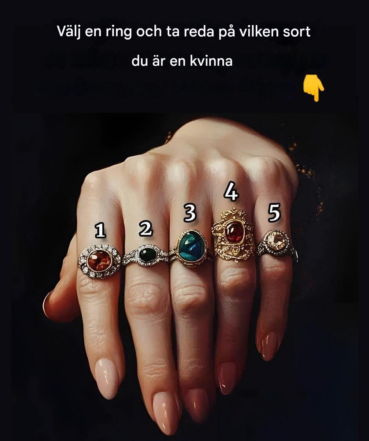 Välj en ring och ta reda på vilken typ av kvinna du är