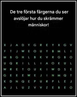 De tre första färgerna du ser avslöjar hur du skrämmer människor