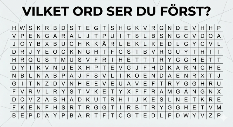 Vilket ord såg du först? Det kan avslöja något om ditt fokus…