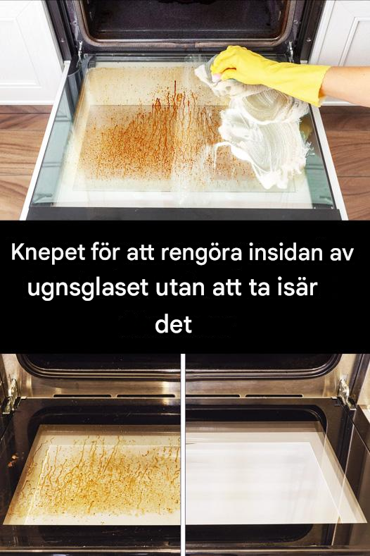 Knepet för att rengöra insidan av ugnsglaset utan att ta bort det