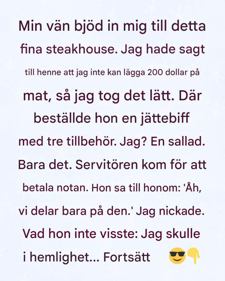 Hon bjöd in mig till en dyr restaurang och förväntade sig att jag skulle dela notan. Vad jag gjorde sedan förändrade hela kvällen.